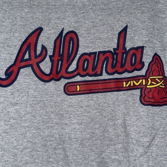 Atlanta Braves Majestic Boys Gray T-Shirt M 90% Cotton 10% Polyester - Picture 4 of 5